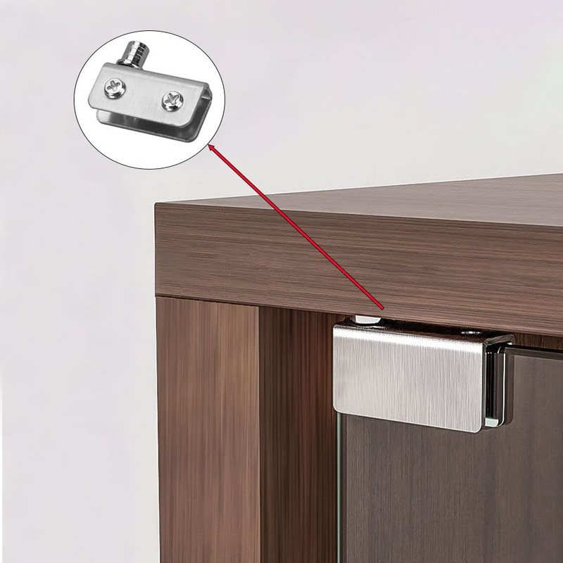 4 Pair Stainless Steel Glass Door Pivot Hinge, Silver Hinges