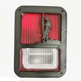 Surfer Girl with Surfboard in 3D Blk For Jeep JK/JKU Rear Tail Light Cover