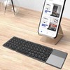 Round Key Bluetooth Foldable Keyboard with Touchpad Universal 140mAh Wireless