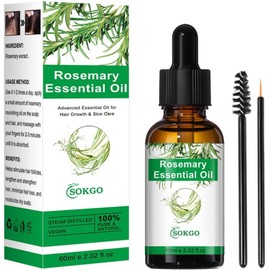 Loske Premium Rosemary Essential Oil, 100% Pure and Natural Rosemary Oil for Hair Growth, Skin, Face