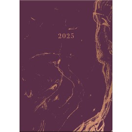 2025 Stylish Purple Marble Design A5 Hardcover Diary Week to View Planner Home Office