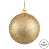 Vickerman 4" Plastic Ball Ornaments in Sequin Gold (Set of