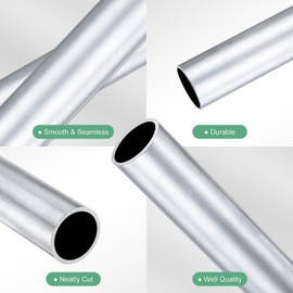 M METERXITY 1 x 300mm 6063 Aluminum Round Tube, 19mm Inner Diameter, 22mm OD Seamless Aluminum Pipe for Construction/Machining/DIY Straight Metal Tube, 3/4" x 7/8" x 12"