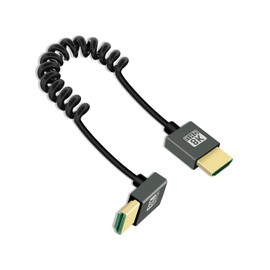 YANBORONSN 8K HDMI Coiled Cable 3FT, 90 Degree Short HDMI to HDMI Cable, Spring Spiral HDMI 2.1 Cable 8K@60Hz, 48Gbps, for Camera/TV/Capture Cards/Tablet (Bottom)