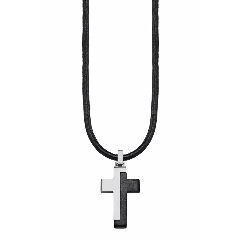 s.Oliver Boys Stainless Steel Cross Pendant Necklaces