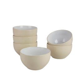 10 Strawberry Street Two Tone Coupe 5.5”/24 Oz. Cereal Bowl Set Of 6, Gray/White