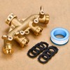 XIBETEO 4 Way Heavy Duty Solid Brass Garden Hose Splitter
