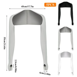 Chstarina 3 Pieces Cooling Shawl Arm Sleeves for Women, UV Protection Arm Sleeve with Finger Hole, Anti-UV Arm Sleeves for Driving, Running, Riding, Cycling, Outdoor (Black/White/Gray)