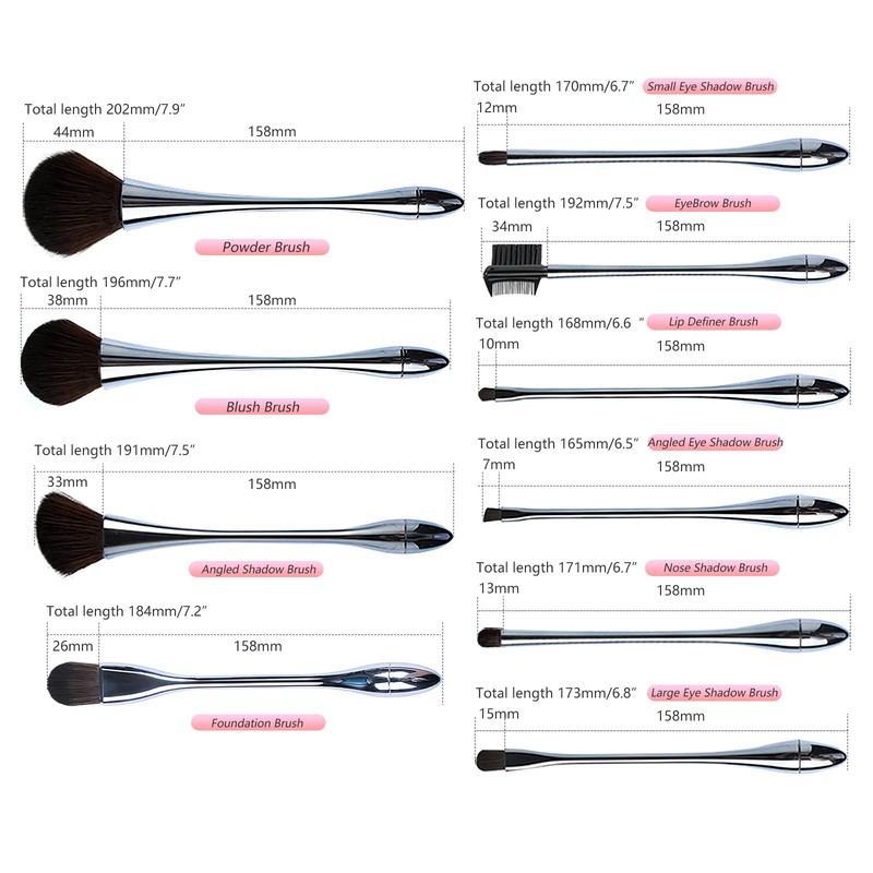Makeup Brushes Set 10 Pieces Professional Makeup Brushes Synthetic Foundation