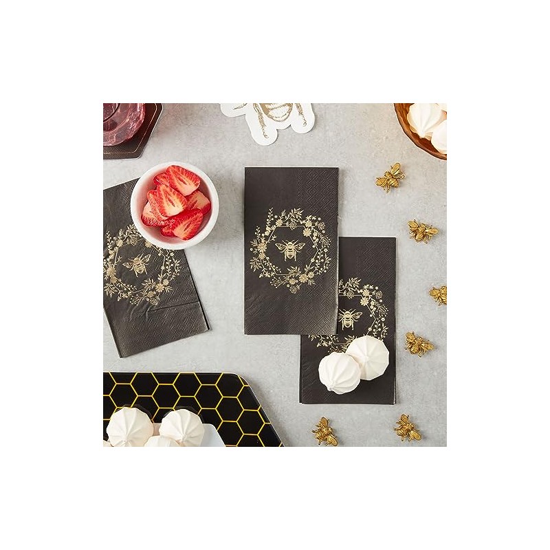 Honeycomb Hive Gold Foil Guest Napkins, 16 Count (TW8-25361)