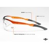 ToolFreak Agent Safety Glasses, Distortion Free Clear Wraparound Lenses with
