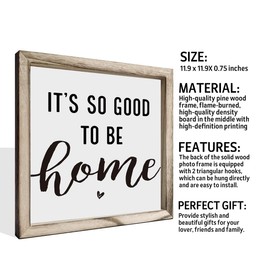 It's So Good to Be Home Sign, Welcome Home Decor for Front Door, Decorative Wooden Wall Frame Sign, Vintage Home Decor, Entryway Decor, Housewarming Gift, Framed MDF Hanging Wall Sign