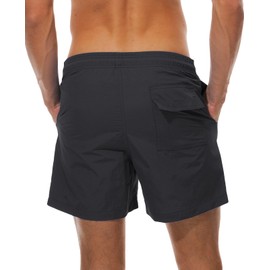 YSENTO Swimwear, Men's Surf Pants, Plain, Amphibious, Ocean Pants, Half Pants, Elastic Waist, Breathable, Quick Drying, Board Shorts, Beach Shorts, grey (grey marl),