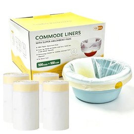 Commode Liners with Absorbent Pads (100)