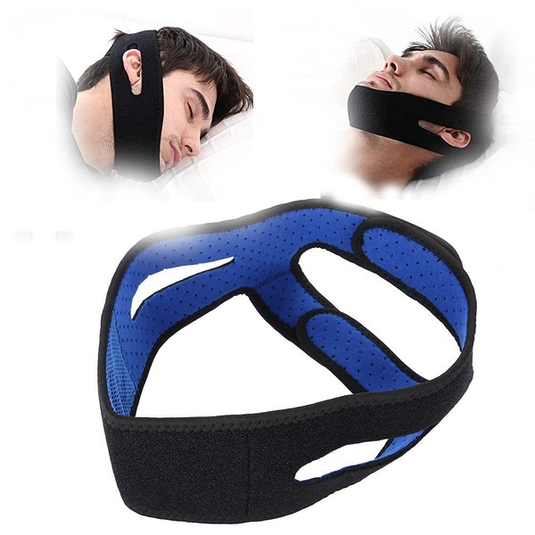 TMISHION Anti Snoring Strap, Adjustable Chin Strap Headband Jaw Support Facial Lifting Belt Solution Brace Men Women Relief Snore Stop Sleep Aid Comfortable Snoring Solution Snore Stop