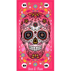 Miracle Home. Microfiber Calabera Towel, 100% Polyester, 75 X 145 cm Pink. 11807