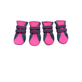 Vibrant Fellow Paw Protector Dog Boots Breathable and Skid-proof with Reflective Straps Colour Pink Set of 4 Size Medium - Inner Sole Width 1.89 Inch