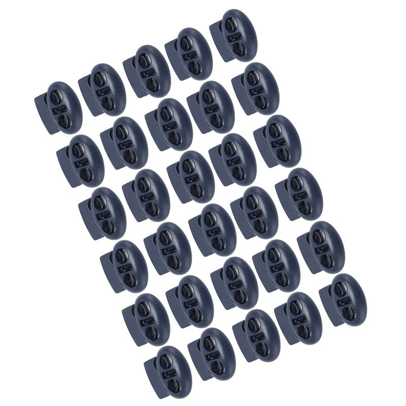 30pcs Metal Cord Lock End Toggle Double Hole Spring Stopper