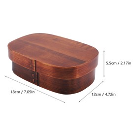 Bento Box, Wood Bento Boxes Vintage Lunchbox Lunchbox, Escuela en Casa para Studnet Waker (18 * 12 * 5,5 cm/3)