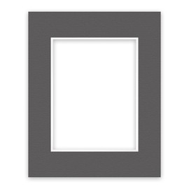 nielsen Conservation Passepartout Cardboard 2.2 mm | External Format 24 x 30 cm for Picture Format 15 x 20 cm | Graphite Grey (Dark Grey) | Textured Surface