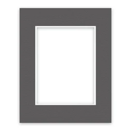nielsen Conservation Passepartout Cardboard 2.2 mm | External Format 24 x 30 cm for Picture Format 15 x 20 cm | Graphite Grey (Dark Grey) | Textured Surface