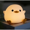 HAPPYBAG Cute Pea Duck Night Light,Duck Lamp,2 Levels Dimmable Silicone