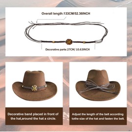 nemokamai Sun Hat Band for Women, Summer Beach Wide Floppy Brim Hatbands Hat Belt, Braided Hat Bands for Straw Fedora Cowboy Cowgirl Hat Multicolor