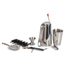 ChefLand 13 Piece Stainless Steel Bar Set/Professional Bar Tools Including Shaker/Jigger/Corkscrew/Speed Opener/Strainer