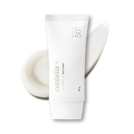 mixsoon Centella Asiatica Sunscreen - Protector Solar Facial Coreano SPF 50+ PA++++ con Extracto de Centella, Sérum Hidratante Ligero y Calmante para Piel Sensible y Seca, Sin Rastro Blanco, 50ml