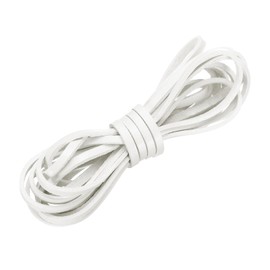 uxcell Flat Leather Cord, 3.3 Yard 3mm Leather String Strips Lacing for DIY Crafts Making Bracelet Purse Strap, Pure White