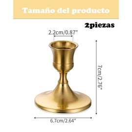 Genérico Candelabros para Velas, Candelabros De Mesa, Porta Velas Decorativos, 2 Piezas De Hierro Dorado, 7x6.7 cm, Ideal para Bodas, Meditación Y Decoración Festiva del Hogar