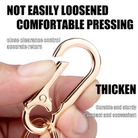 Wikavanli Metal Keychains Keyring Key Chain Ring Clip Holder Organizer for Home Car Keys Key Finder Women Men (2, Gold Black)