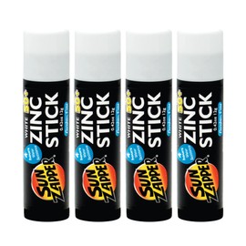 Sun Zapper Zinc Oxide Sunscreen Stick SPF 50+ White – 4-Pack (0.42 oz each) – Water-Resistant Mineral Sunblock – Made in Australia