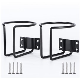 Marinebaby 2 pcs Boat Cup Holder,Stainless Steel Universal Drink Holders,Suitable for Boat,Truck,RV,Tractor,Outdoor Wooden Swing. (Black)