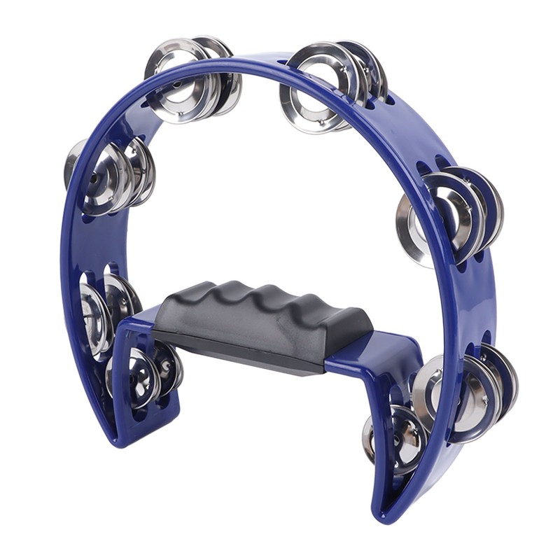 Musical Tambourine Plastic Stainless Steel Clear Crisp Sound Lightweight Percussion