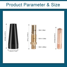 24PCS Flux Core Gasless Nozzle Tips Kit,Flux Core Gasless Nozzle Contact Tips Compatible with Lincoln,Eastwood Welding Guns, Replacement (0.035" (0.9mm) Accessory Kit)