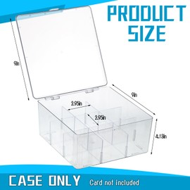 Trading Card Storage Box, 1500+ Cardboard Storage Box with Divider, Playing Card Holder Organizer for PM TCG/for Yugioh/for CAH/for Phase 10, Baseball Card Sports Card Holder Organizer (Case Only)