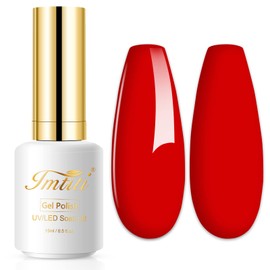 Imtiti Gel Nagellack, 1 Pcs 15 ML Chili Rot Farbe Gel Lack Soak Off LED U V Nagel Gel Lack Nagellack DIY Nagel Kunst Starter Maniküre Salon Gel Nagel Kit für Frauen Mädchen