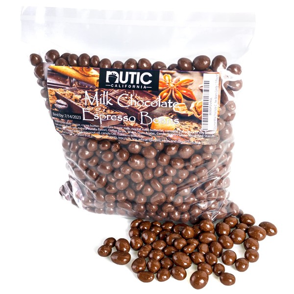 Gourmet Milk Chocolate Covered Espresso Beans | Milk Chocolate Covered Roasted Coffee Beans Candy | 2 Pounds