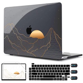 CISSOOK Compatible with MacBook Pro 13 Inch M2 M1 Case 2025-2016 Release A2338 A2251 A2289 A2159 A1989 A1706 Model, Plastic Hard Shell Case for MacBook Pro 13" with Touch Bar, Sun & Mountain