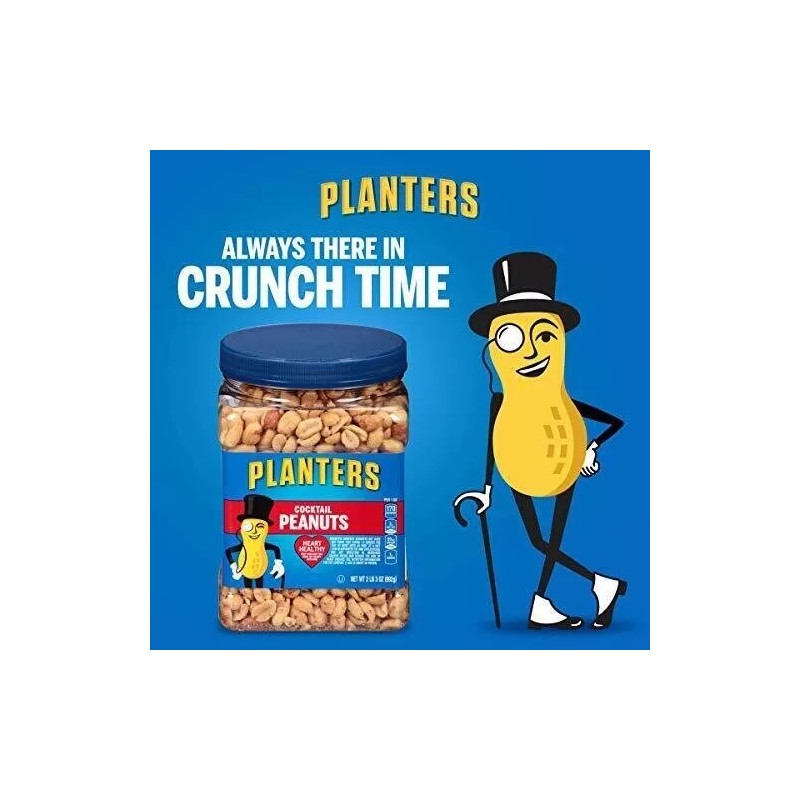 PLANTERS Salted Cocktail Peanuts, 35 Oz Resealable Jar