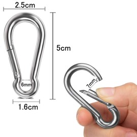 JOLIRSBOX Carabiner 316 Stainless Steel Spring Hook Carabiner Set (2.0 inches (5 cm), Set of 10