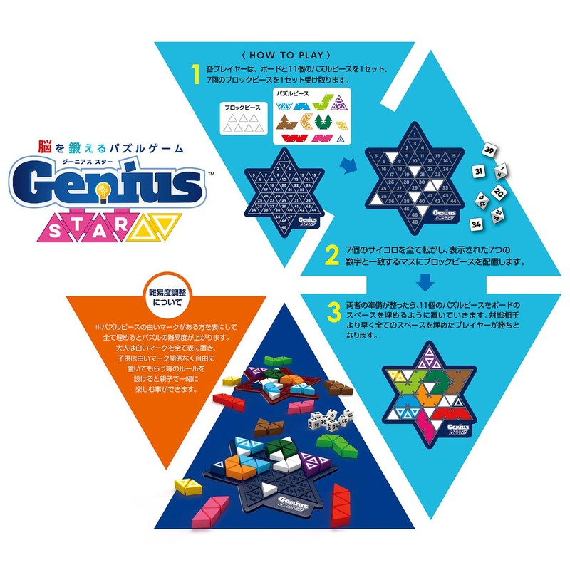 Kawada KBG-20 Genius Star (Renewed) Board Game, Brain Training for