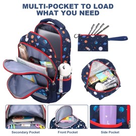 3PCS School Backpack for Boys Prints Kids Backpack Set Shoolbags for Boys Primary Students Teens Daypack with Lunch Bag Pencil Case