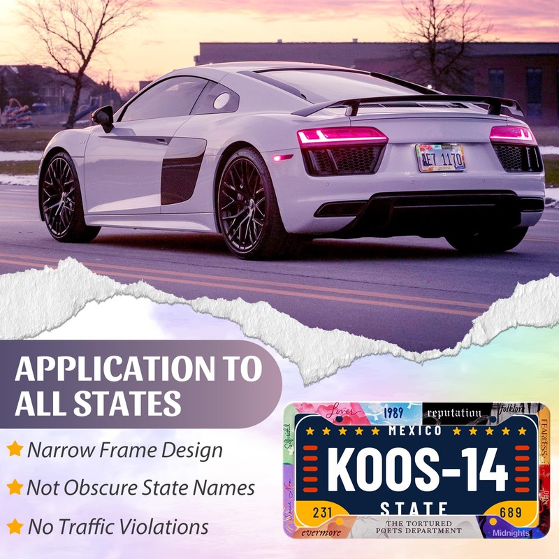 License Plate Frame for Car, Taylors Version Style Car Plate