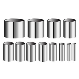 Round Dough Cutter, Set of 12, Stainless Steel, Mini Cutter, Round Shape, Pottery Tool, Clay Tool, Case Included