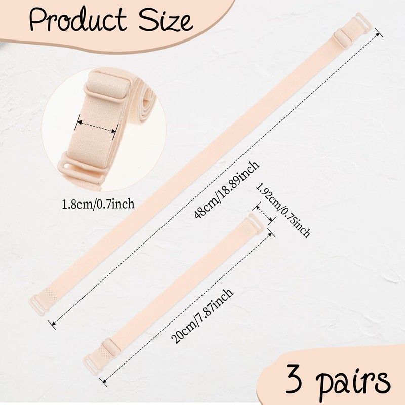 KALIONE 3 Pairs Bra Strap Replacement Women's Convertible Bra Straps,