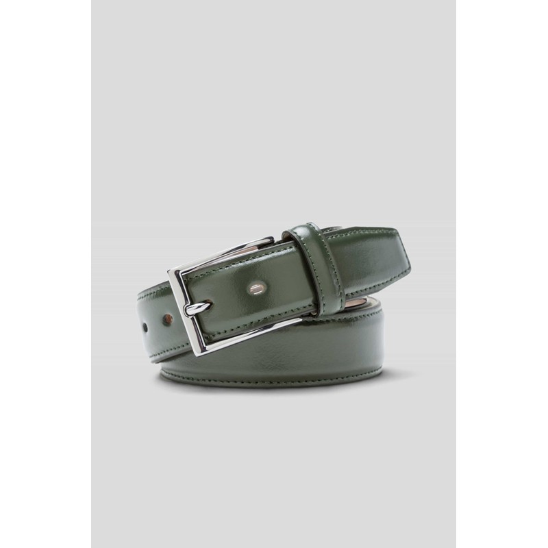 MEYER Stretch Leather Belt, dark green