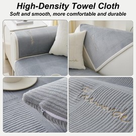 Couch Cover, Sofa Cover 1 2 3 4 Seater, Sofa Protector Non-Slip, L Shape Sofa Throw, Sofa Blankets for Seat, Universal Sofa Blanket, Throw, Sofa Cover Corner Sofa, Grey, 70 x 70 cm