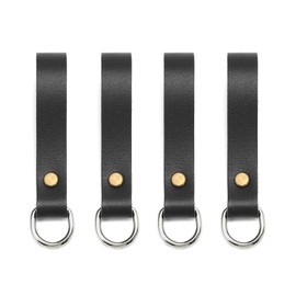 quipuda 4 Packs Echtes Leder Gürtelschlaufe mit D Ring, Werkzeuggürtelschlaufe,Schlüsselanhänger Leder （7.6 cm Breite）